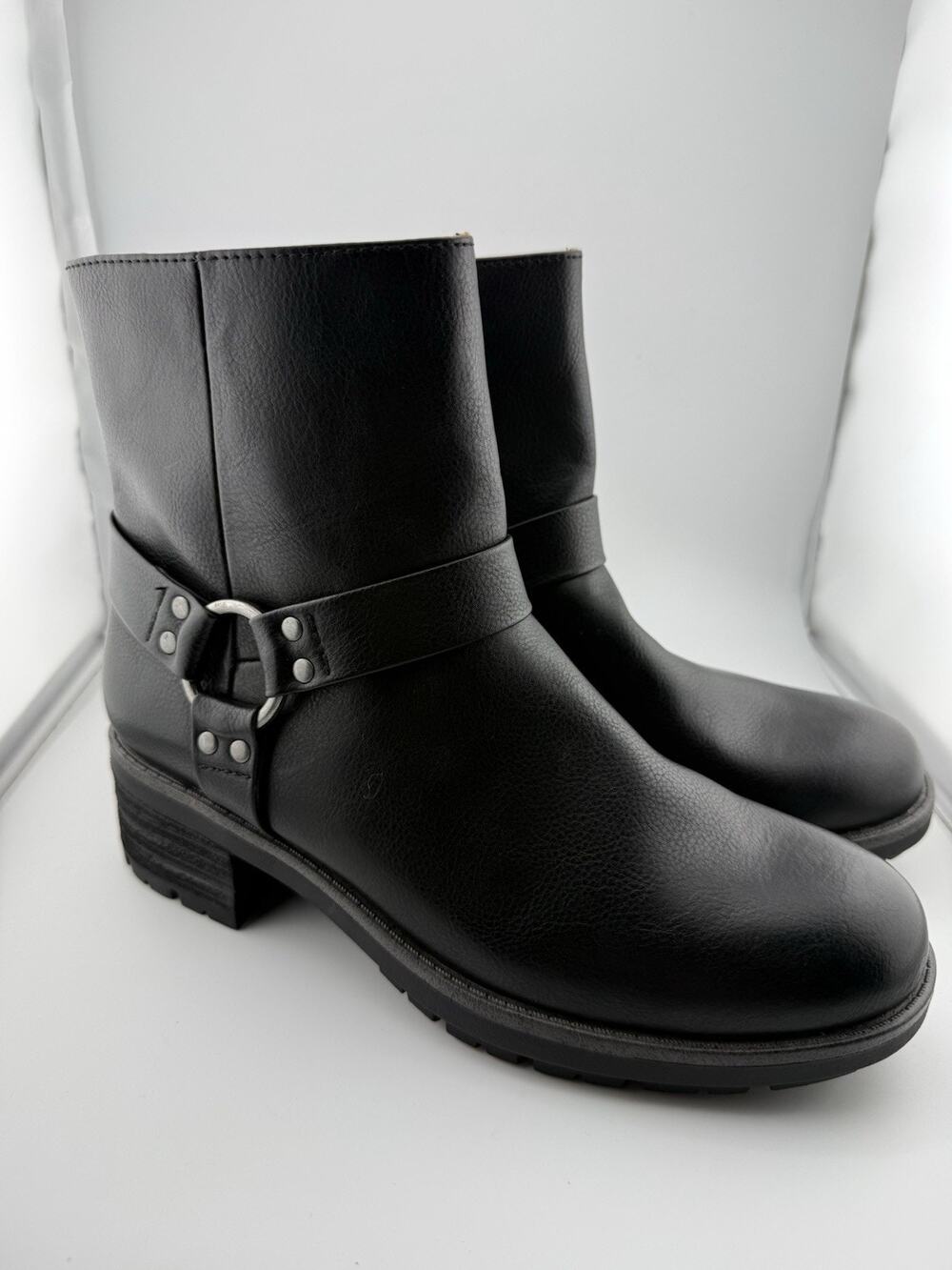 NWOB Boc BORN Shai Harness Boot Black Equestrian Moto Rocker Size 9.5